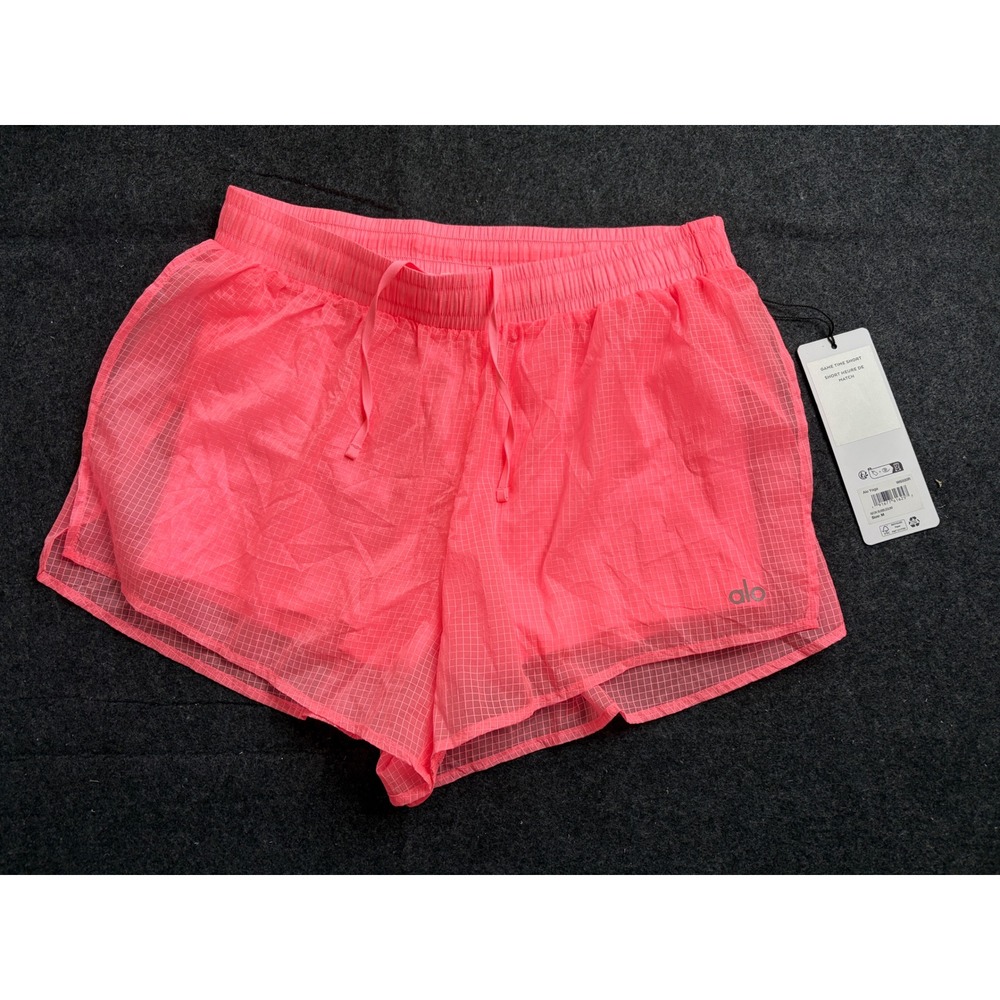 Alo Yoga Game Time Short Neon Bubblegum Pink W6500R Mens Size M NWT